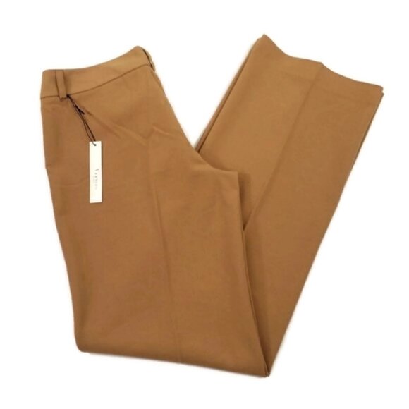 Vertigo Toast Camel Mid Rise Flat Front Wide Leg Dress Pants Womens Size 8 - Picture 7 of 13